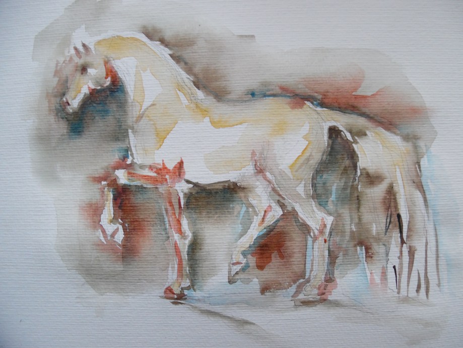 Cheval-Pferd-Horse-Aquarell-Watercolour-Nadia-Baumgart