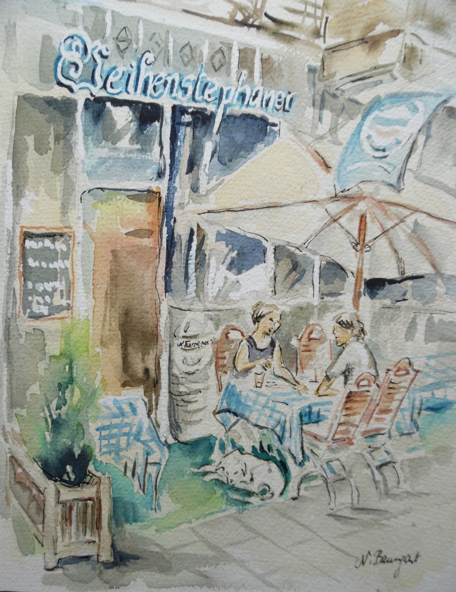 Restaurant-Weihenstephaner-Aquarell-Nadia-Baumgart