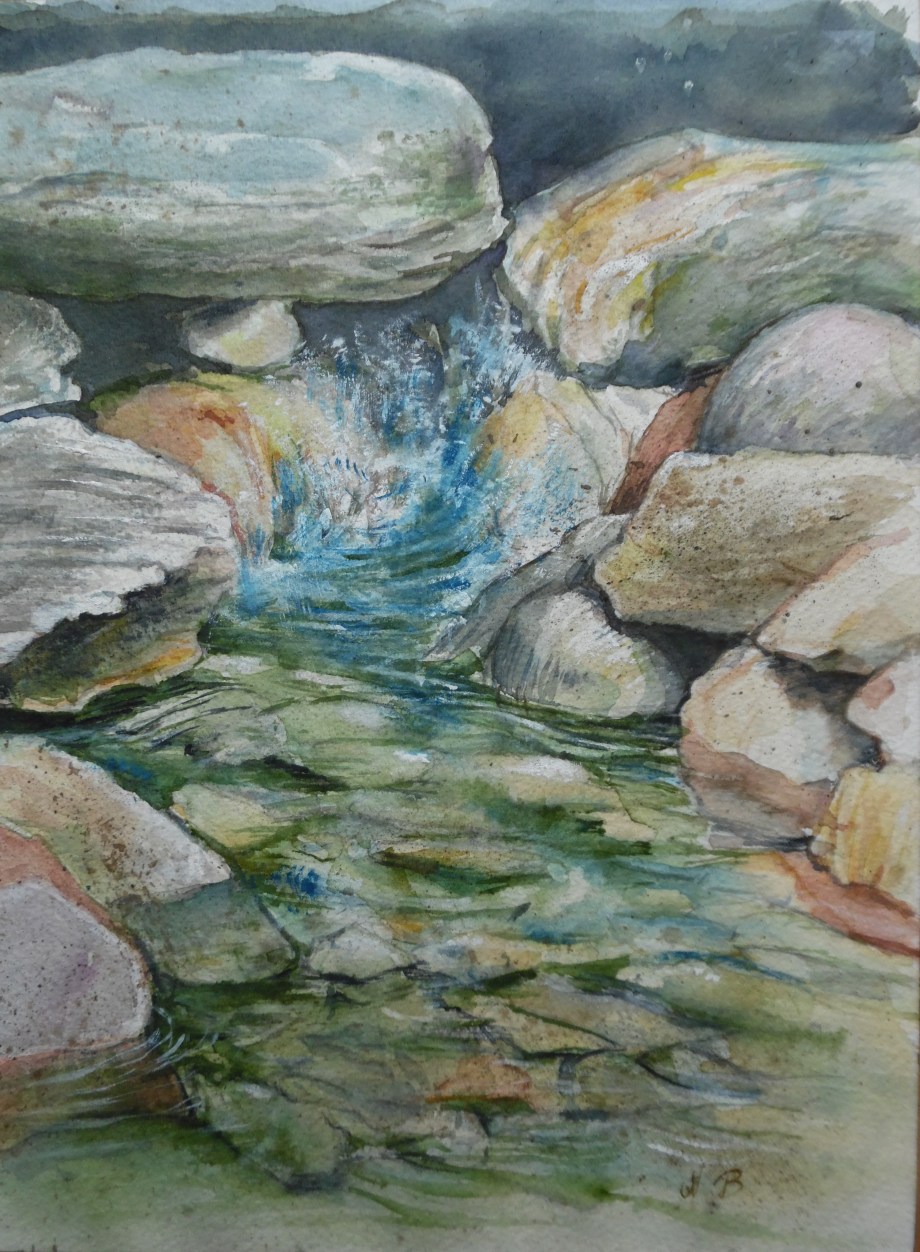 Bach-mit-Steinen-Aquarell-Nadia-Baumgart