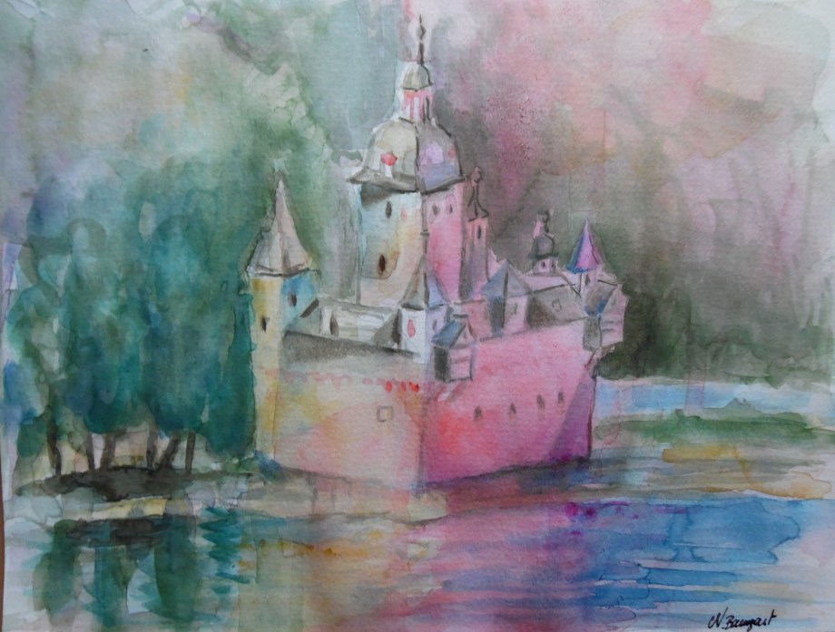 Burg-Pfalzgrafenstein-Kaub-Aquarell-Nadia-Baumgart