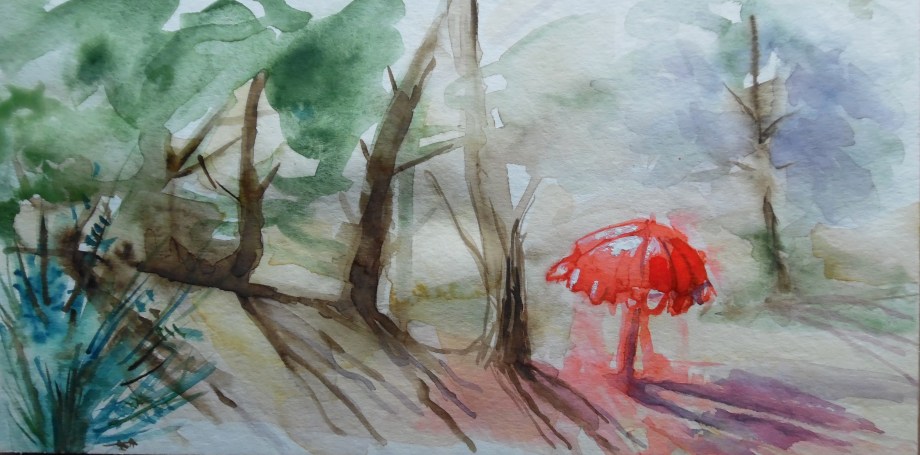 sonnenschirm-am-Wald-Aquarell-nadia-Baumgart