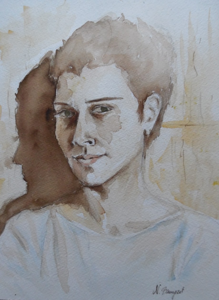 Young-girl-Junge-Frau-Ragazza-Aquarell-Nadia-Baumgart