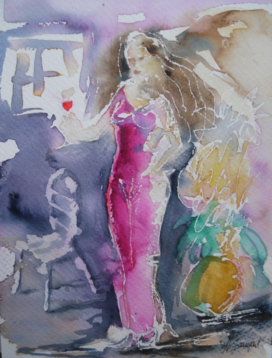 The-glass-of-wine-Aquarell-Watercolor-Nadia-Baumgart