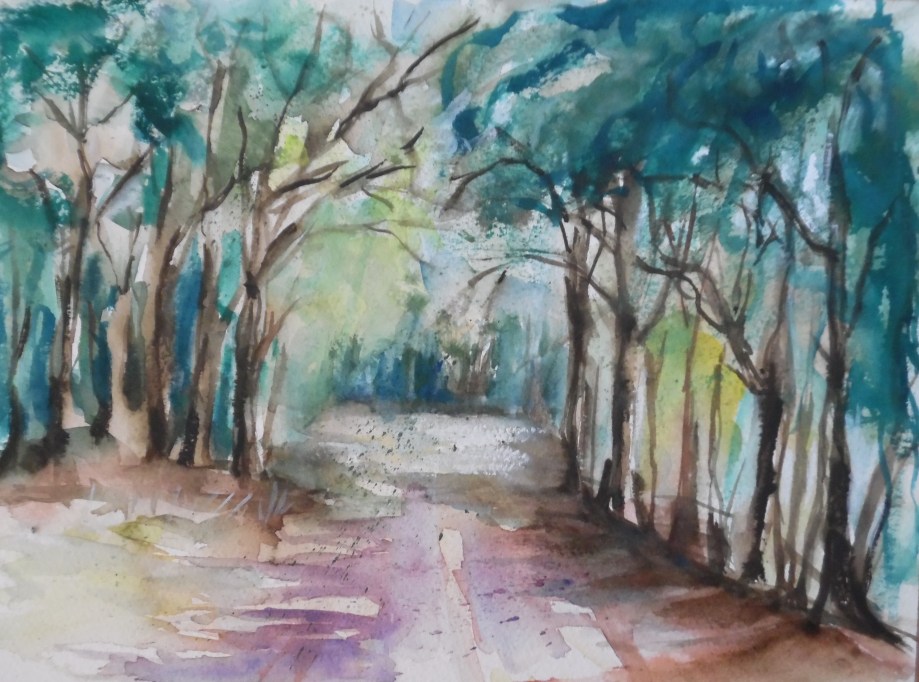 Wald-Foret-Aquarell-Watercolour-Nadia-Baumgart