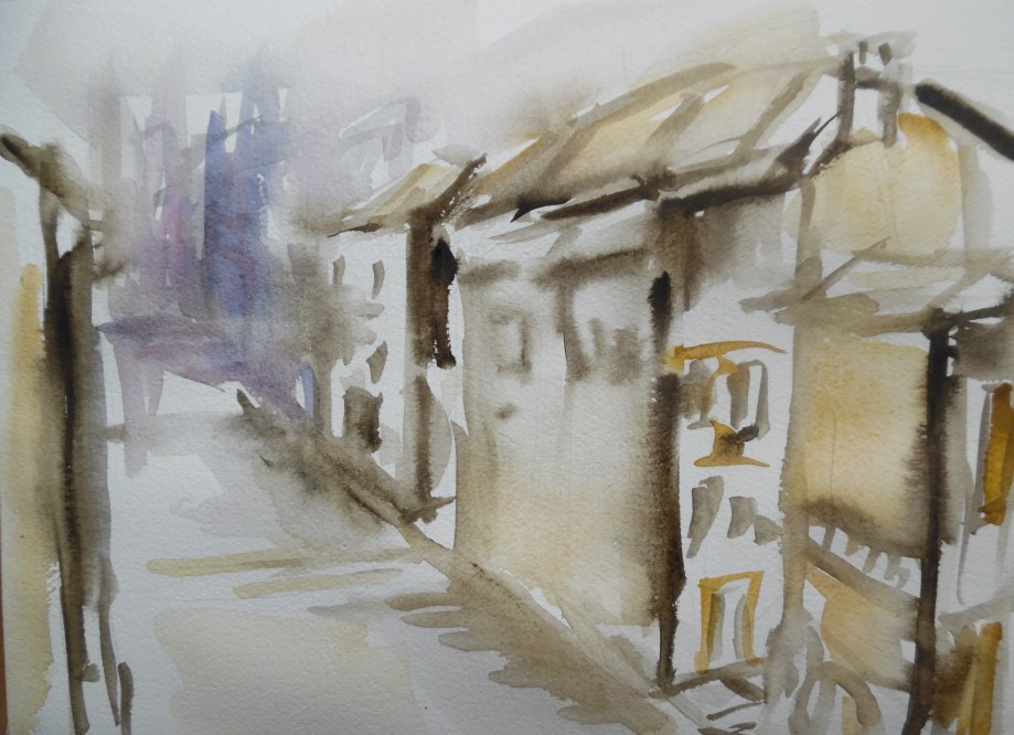 Dorf-Village-Aquarell-Watercolour-Nadia-Baumgart