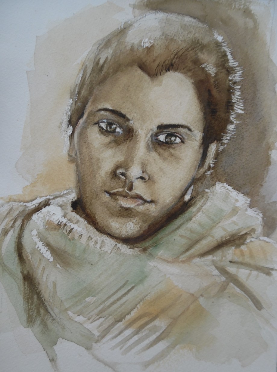 Nostalgie-Aquarell-watercolour-girl-Nadia-Baumgart