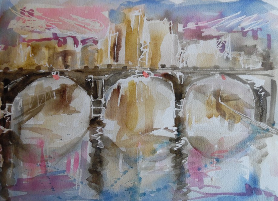 The-bridge-Aquarell-Watercolor-Nadia-baumgart