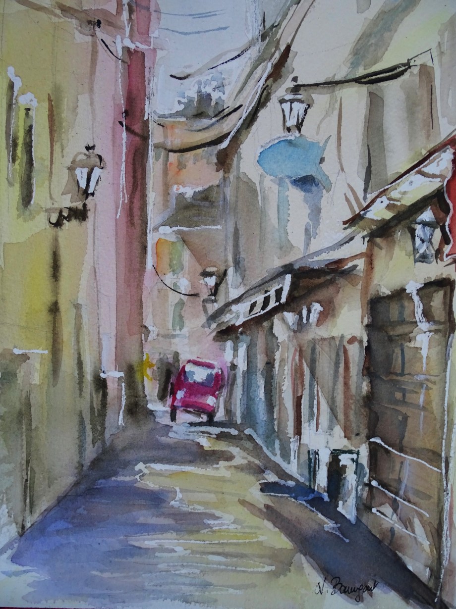 Alassio-Liguria-Aquarell-Watercolour-Nadia-Baumgart
