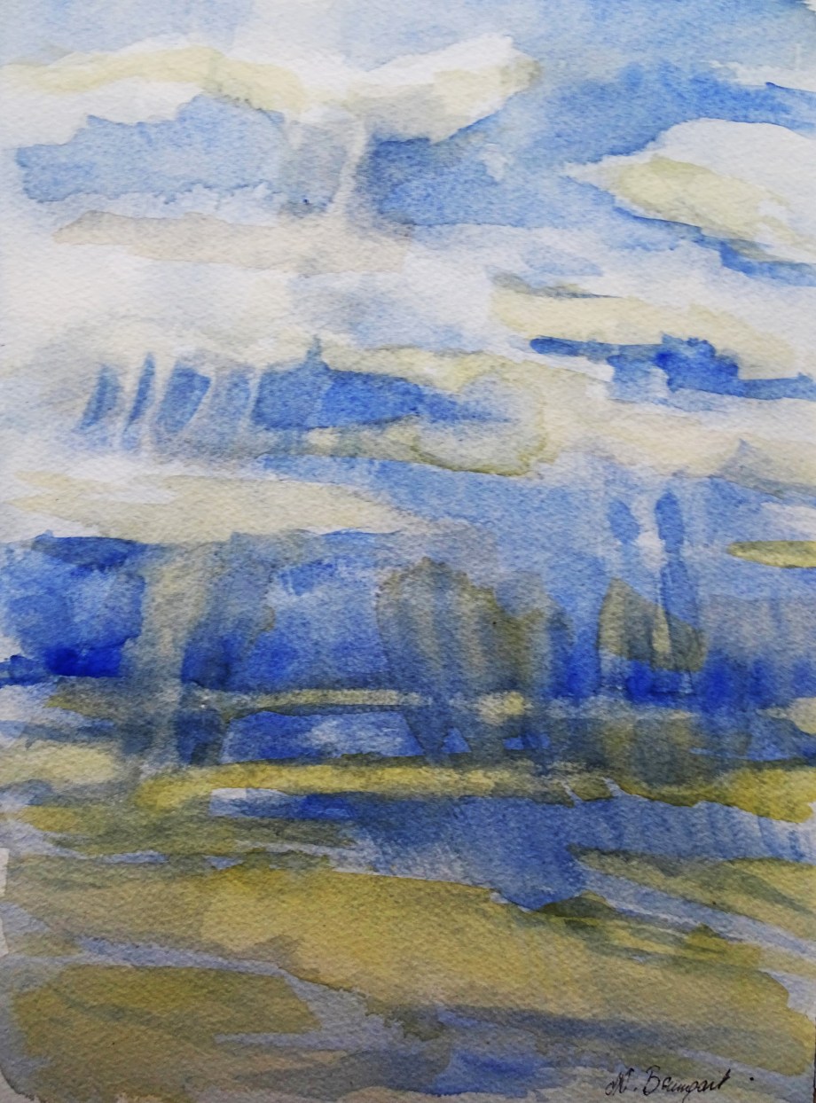 Ligurian-sea-Ligurisches-Meer-Aquarell-Nadia-Baumgart