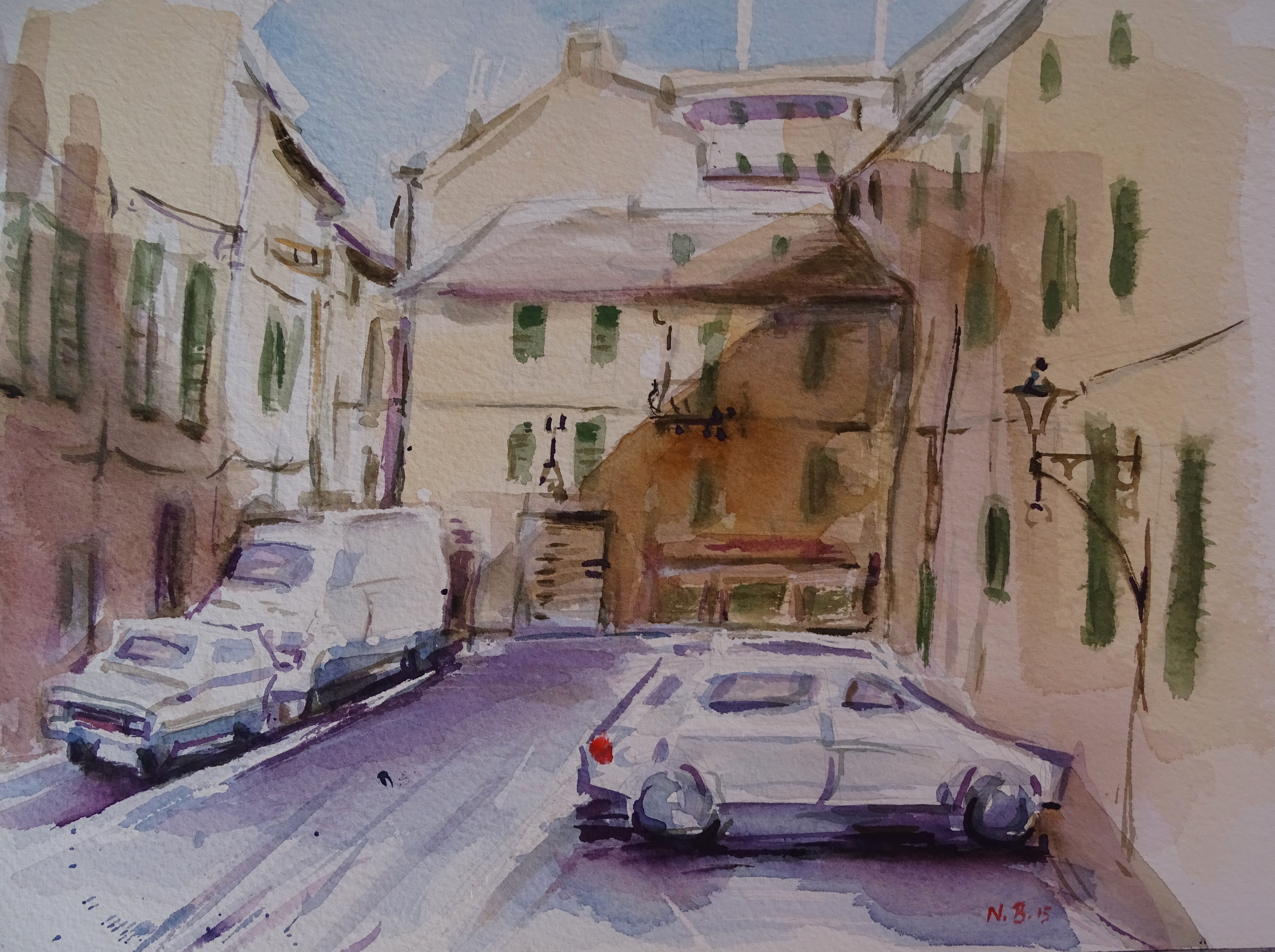 Piazzetta-Albenga-Watercolour-Nadia-Baumgart