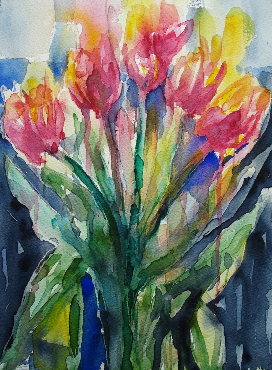 Tulips-Aquarell-Watercolour-Nadia-Baumgart
