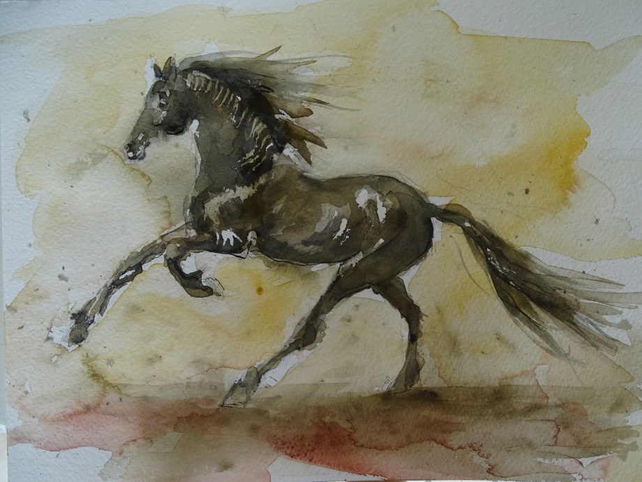 Energy-Horse-Pferd-Aquarell-Nadia-Baumgart