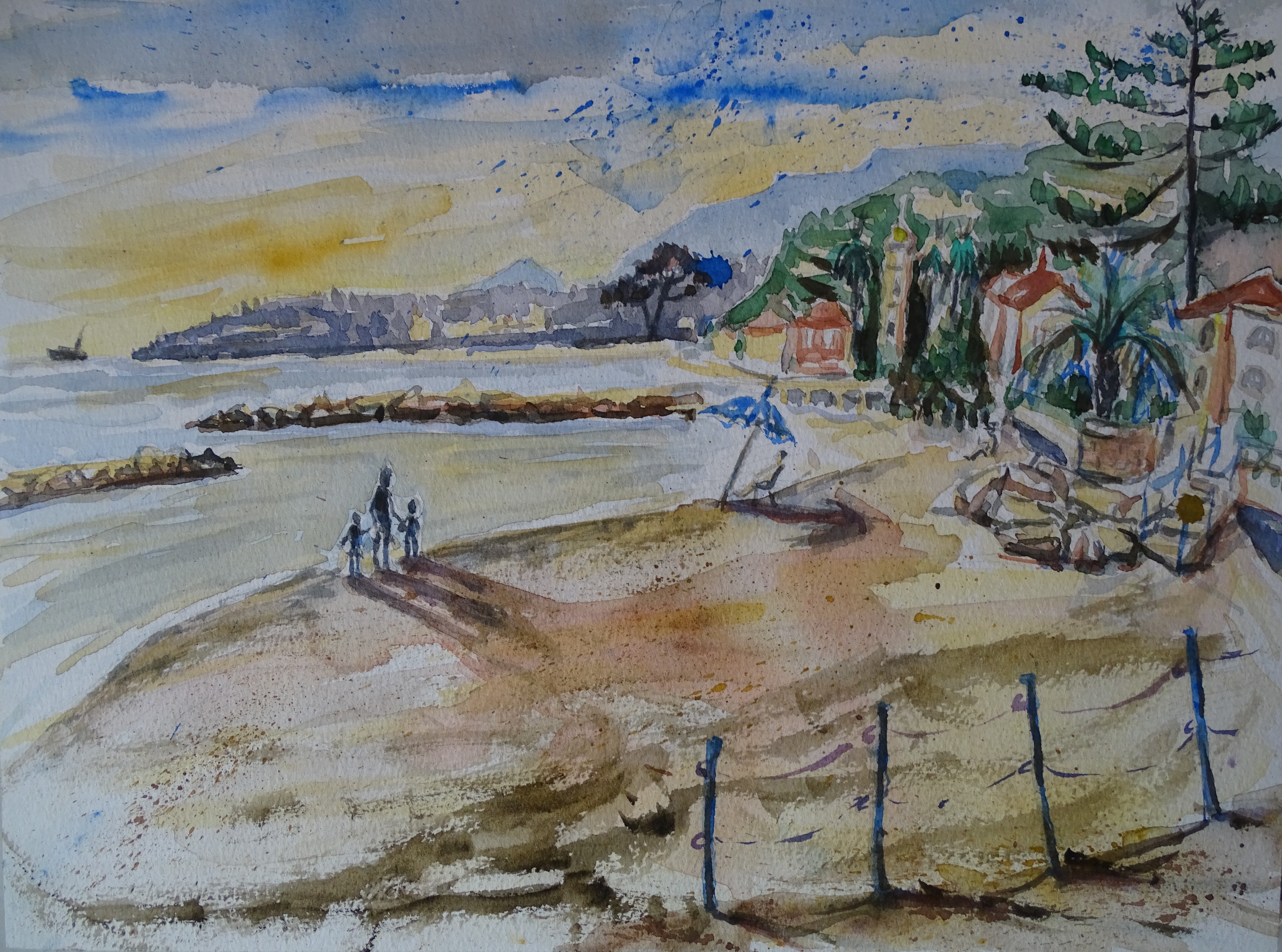strand-spiaggia-aquarell-nadia-baumgart