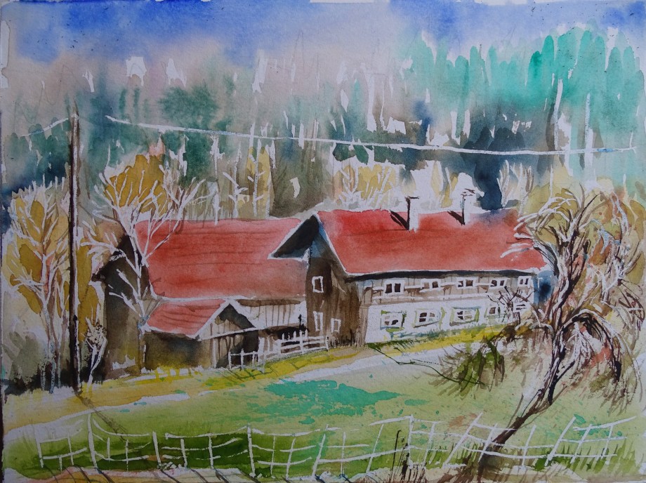 Fruehling-im-Rottal-Amsham-Aquarell-Nadia-Baumgart