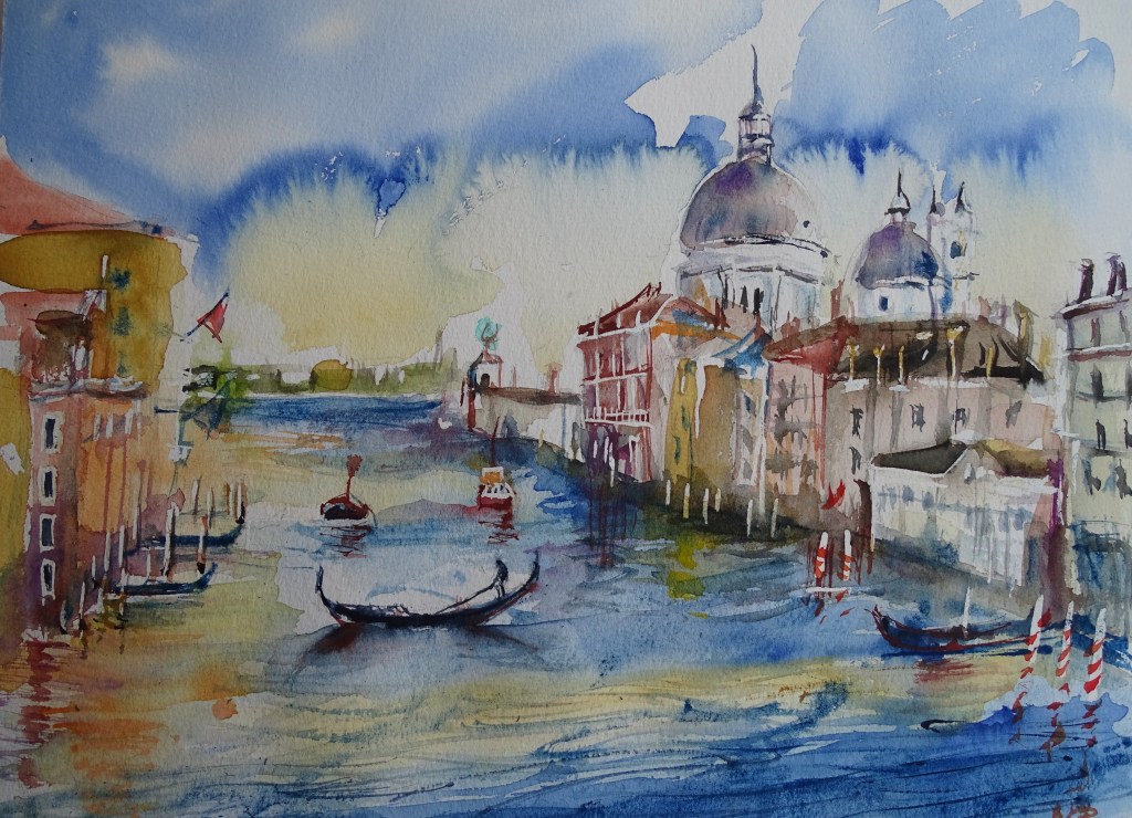 Venedig-Canal-Grande-Aquarell-Nadia-Baumgart
