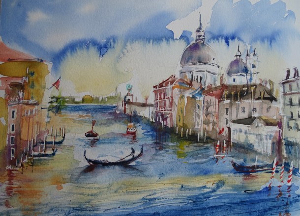 Venedig-Canal-Grande-Aquarell-Nadia-Baumgart