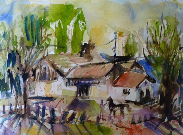 Hof-Niederbayern-Aquarell-Nadia-Baumgart