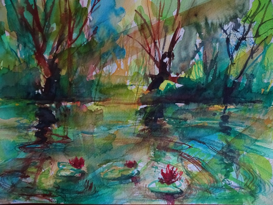 Teich-Aquarelle-Nadia-Baumgart