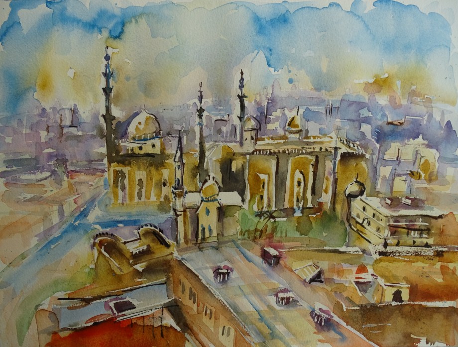 Cairo-watercolour-Nadia-Baumgart
