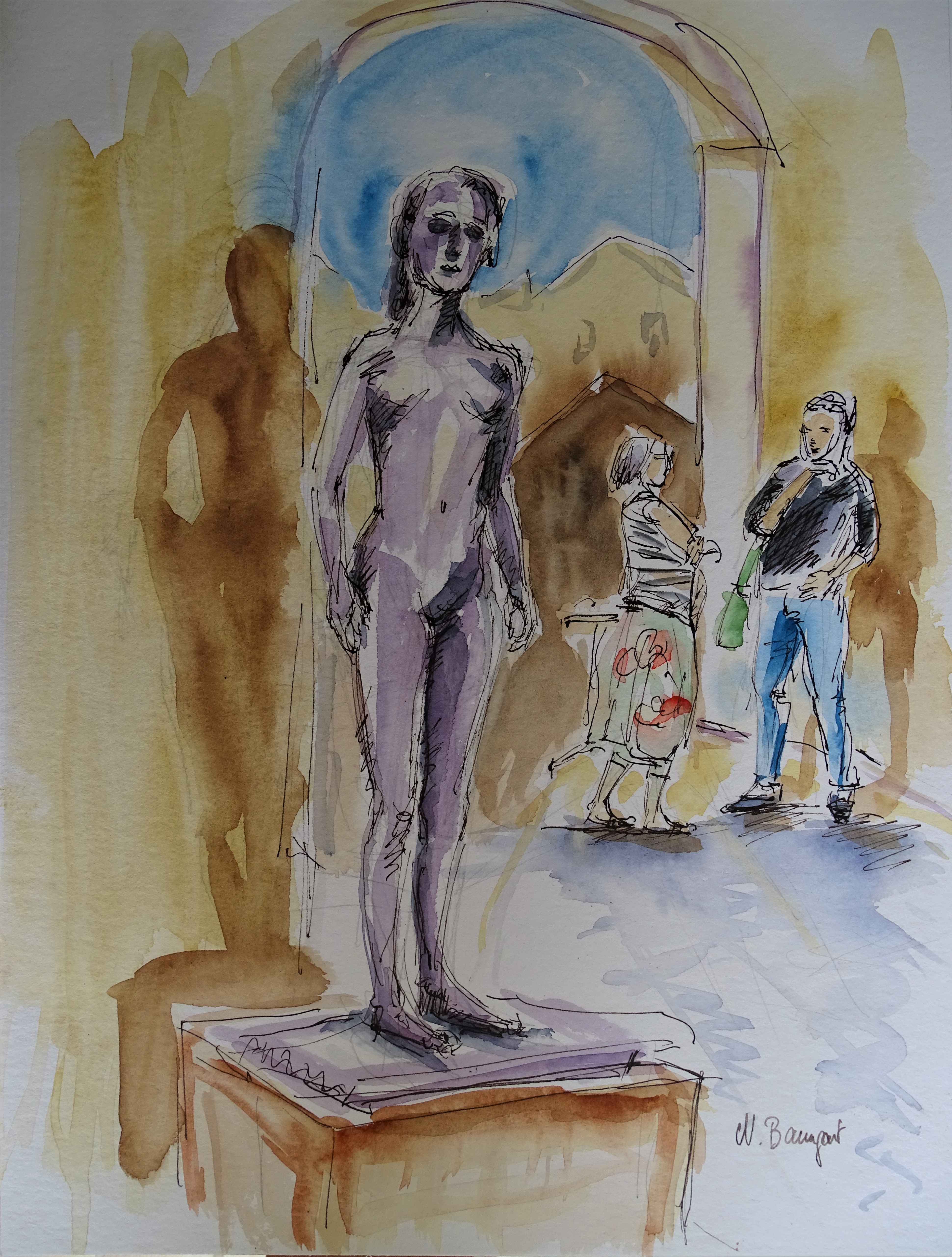 Tuschezeichnung-Glasbau-Pfarrkirchen-Nadia-Baumgart