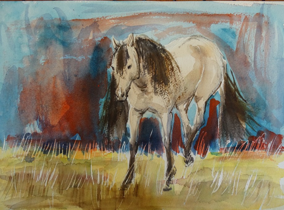 Mustang-Aquarelle-Nadia-Baumgart