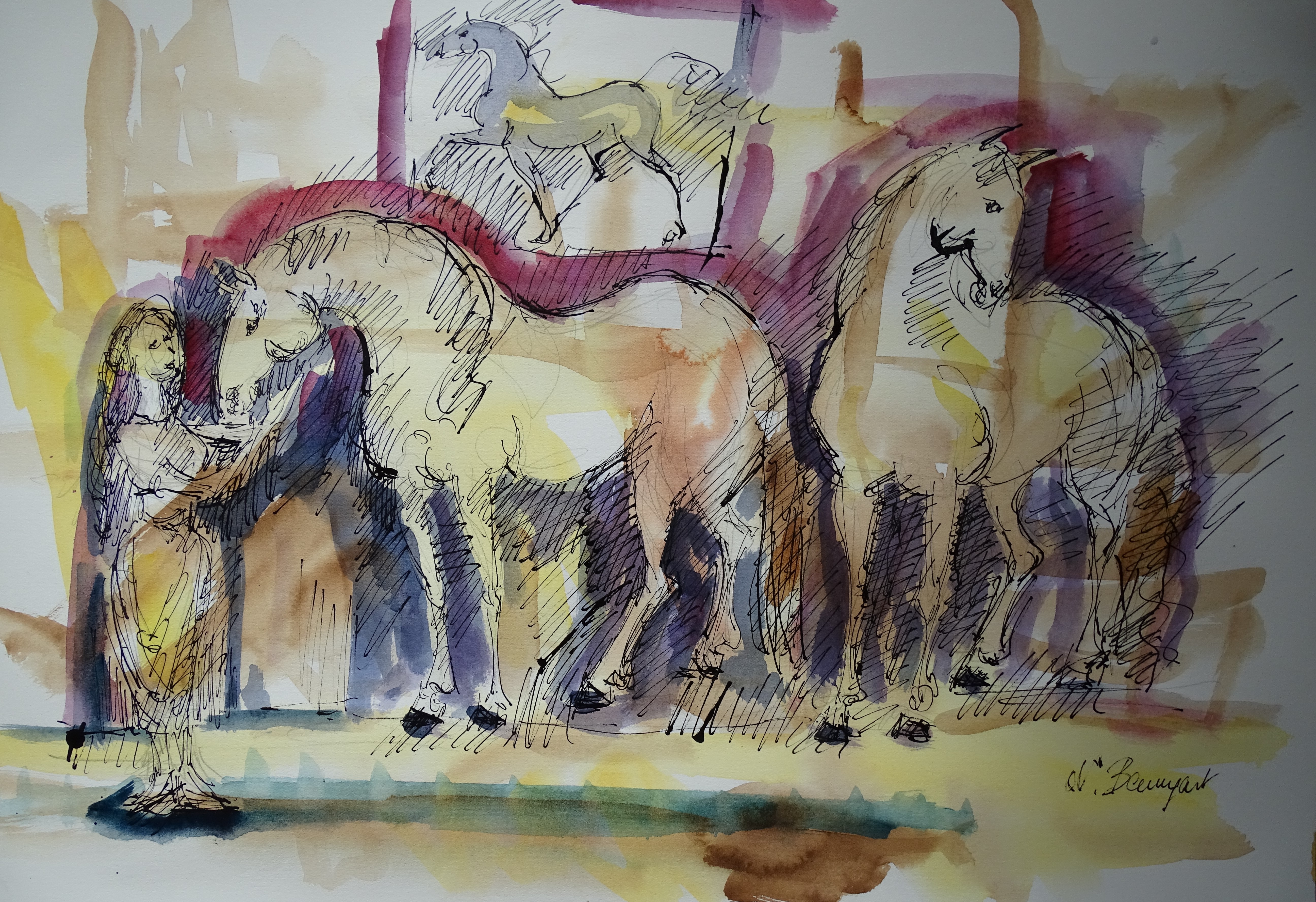 Zeichnung-Pferde-Nadia-Baumgart