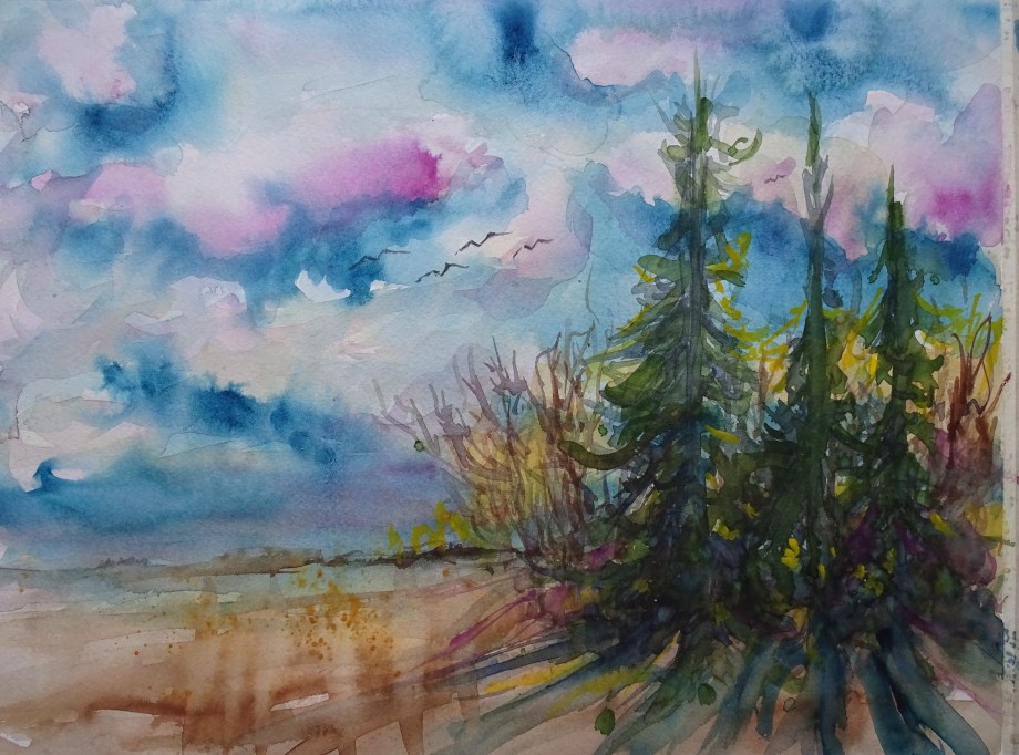Landschaft-3-Aquarelle-Malerei-Nadia-Baumgart