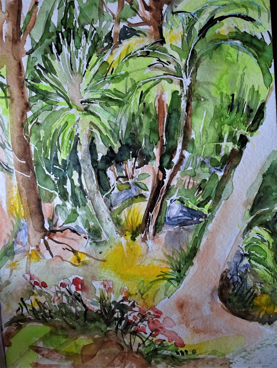 Azoren-Garten-aquarell-Nadia-Baumgart