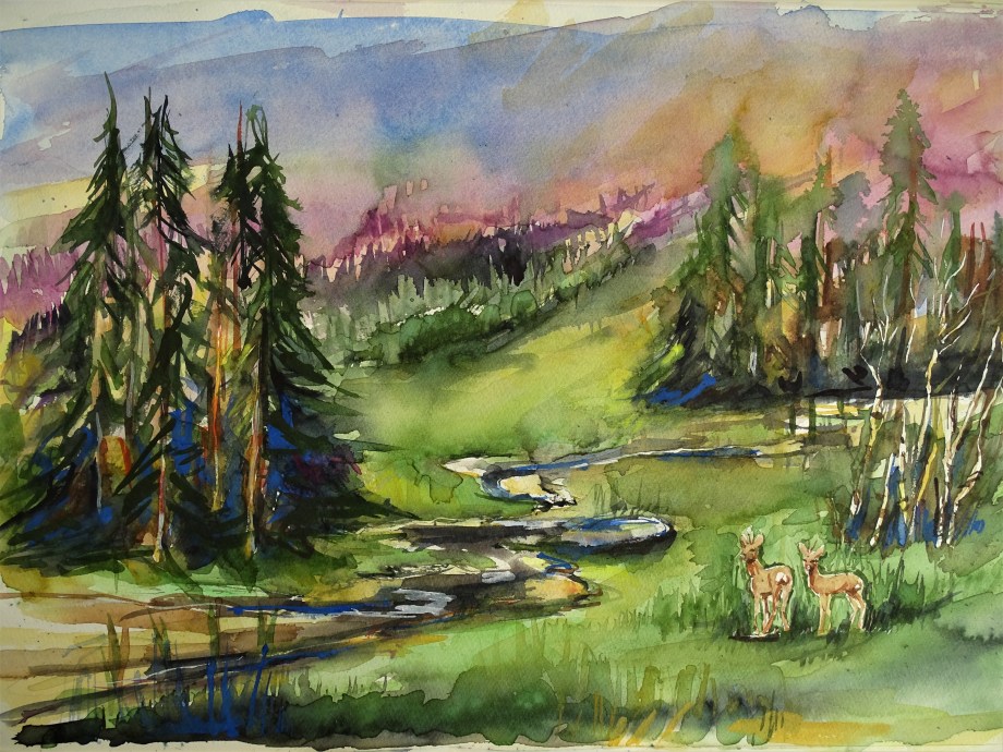Bayerischer-Wald-Aquarelle-Nadia-Baumgart