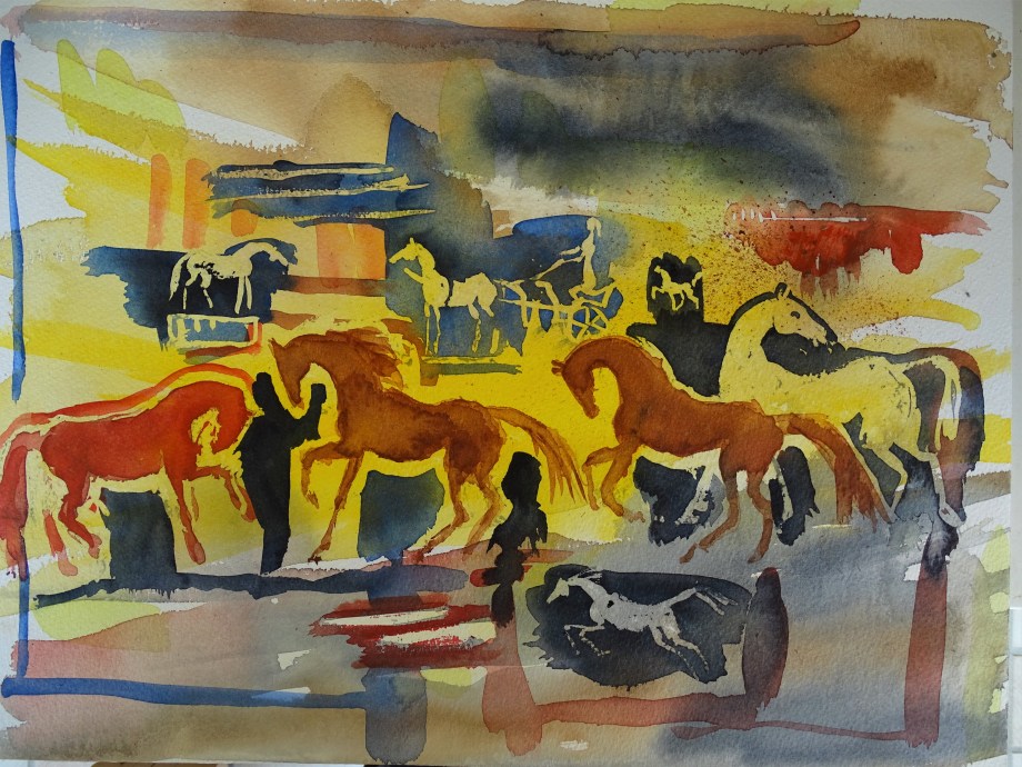 Pferde-Aquarelle-Nadia-Baumgart