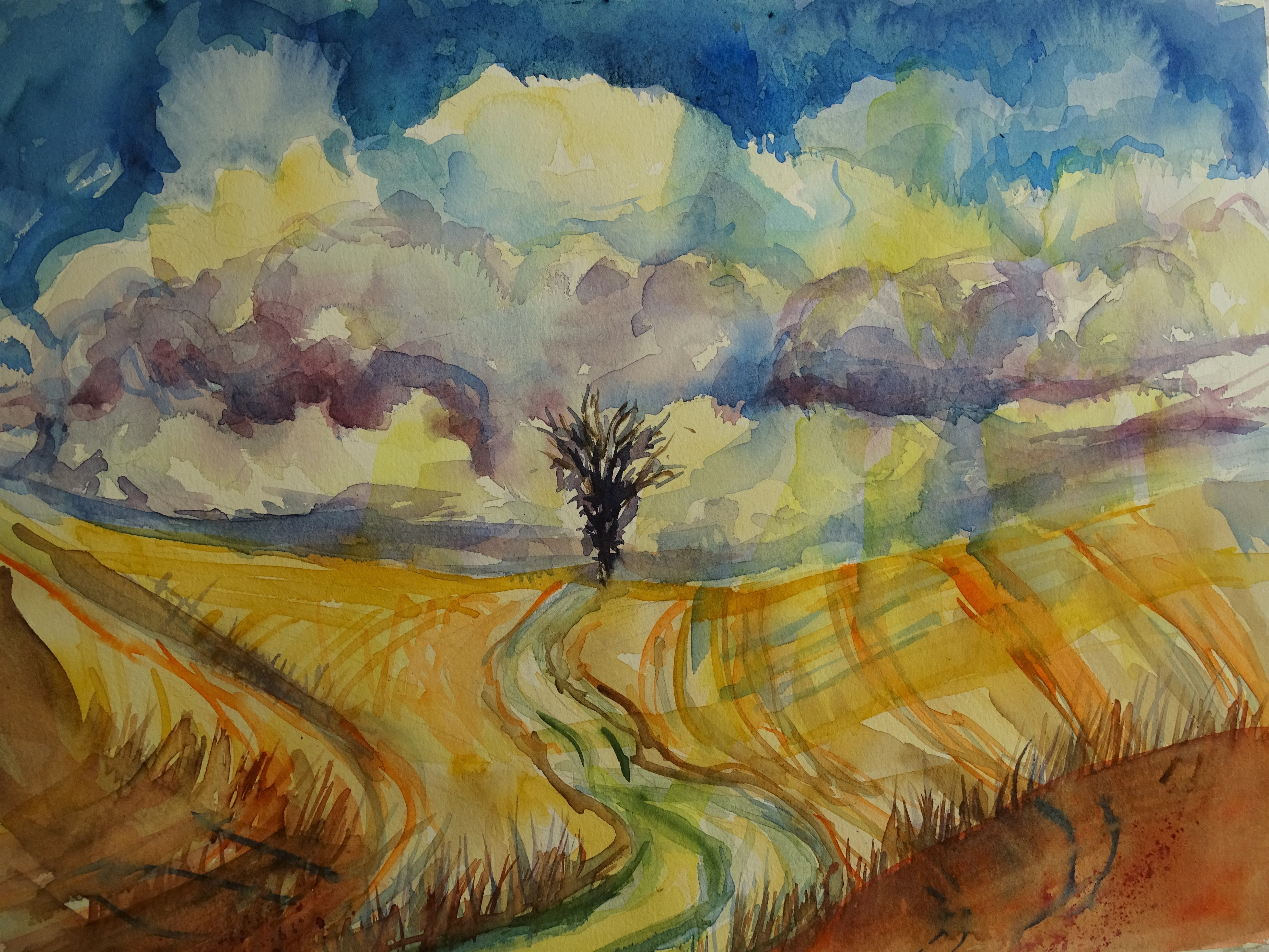 Gewitterstimmung-Aquarelle-Nadia-Baumgart