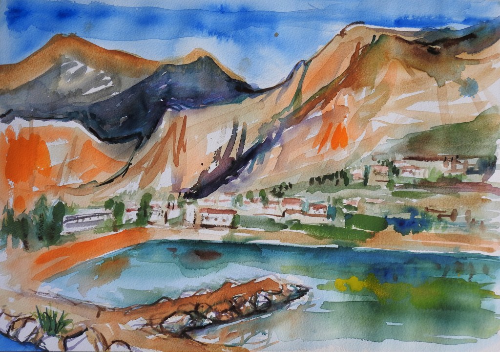 Kroatische Landschaft - Aquarell