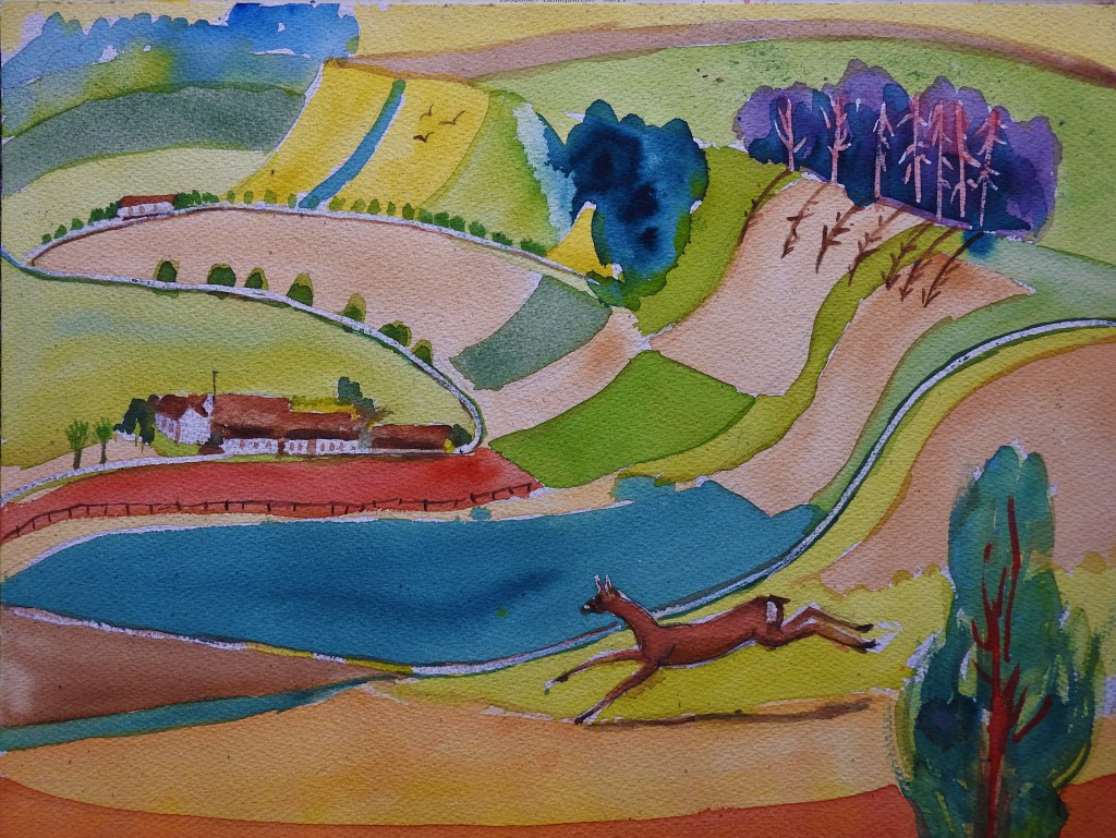 Rottaler Landschaft  - Aquarelle von Nadia Baumgart - Malerei