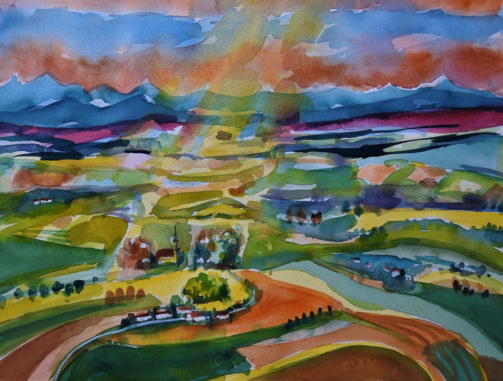 Blick von Passau auf die Alpen