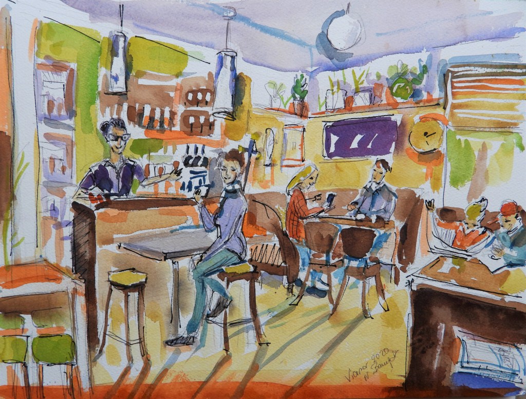 Cafe Viamar - Kaffehaus-Illustration