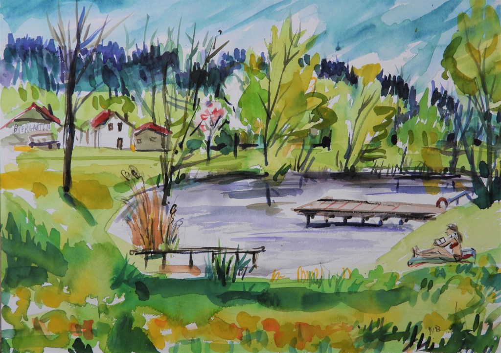Badesee Bad Birnbach Aquarelle Nadia Baumgart