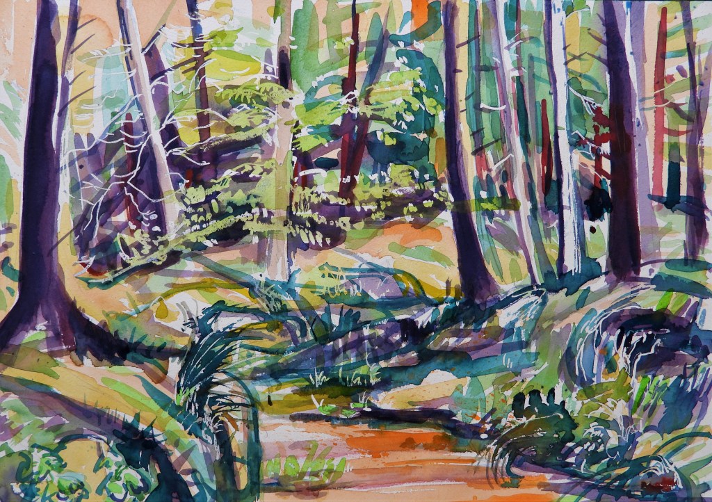 Rottaler Landschaft - bach - aquarelle