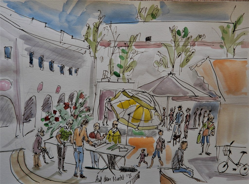 Illustration auf dem Markt in Bad Birnbach