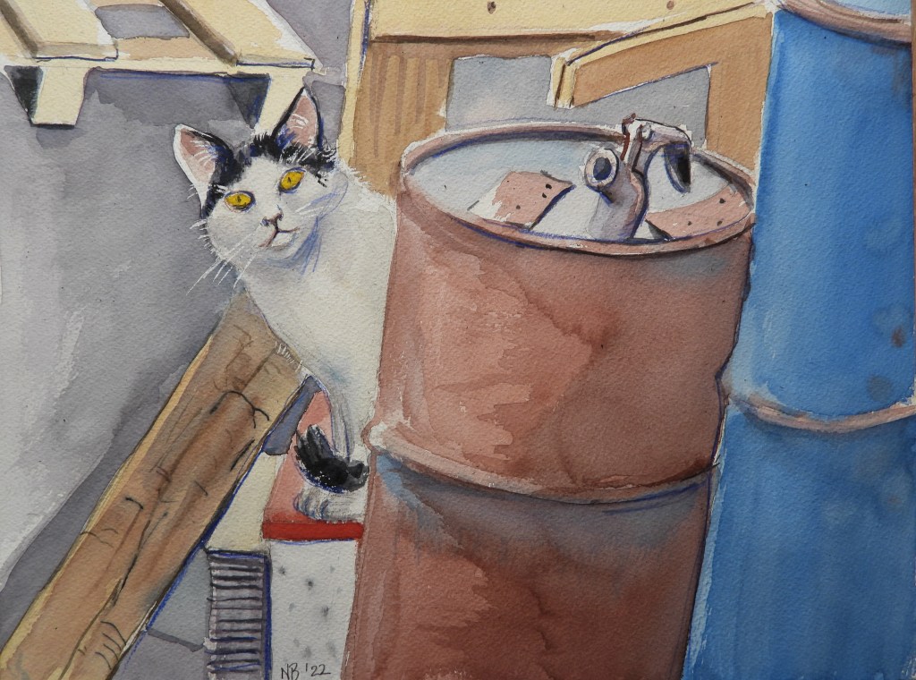 Katzenportrait Aquarellmalerei Watercolor