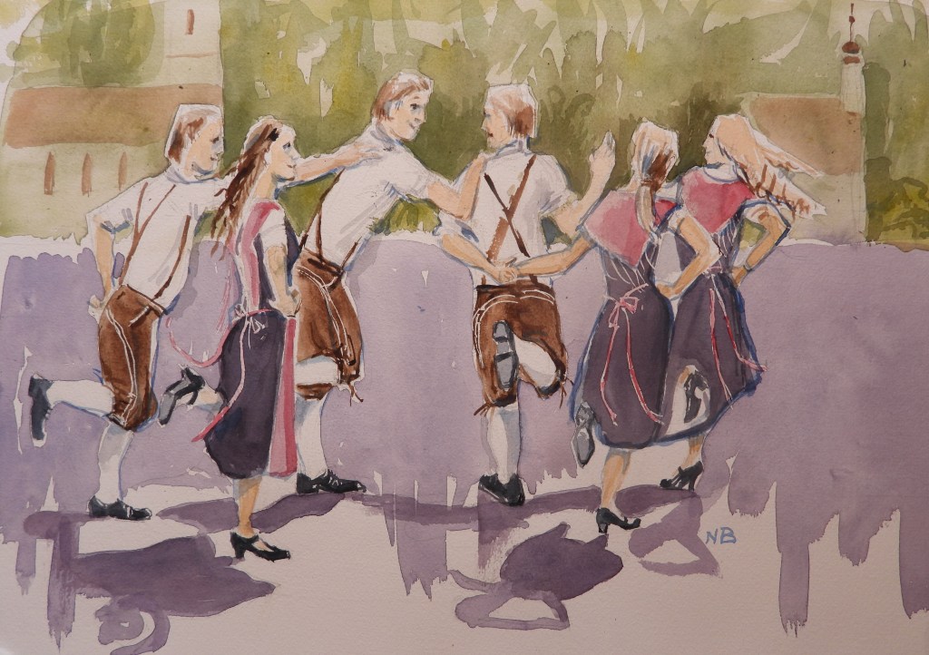 Aquarelle Volkstanz Dance
