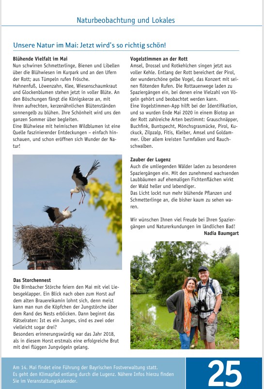 Blühende Wiesen mit verschiedenen Blumenarten im Kurpark während des Monats Mai.