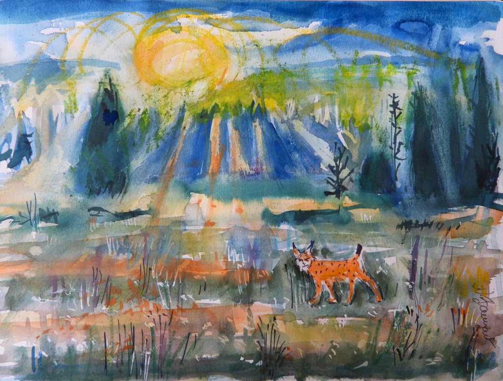 Aquarelle Nationalpark Sumava - Böhmerwald - Bayerischer Wald - Malerei von Nadia Baumgart